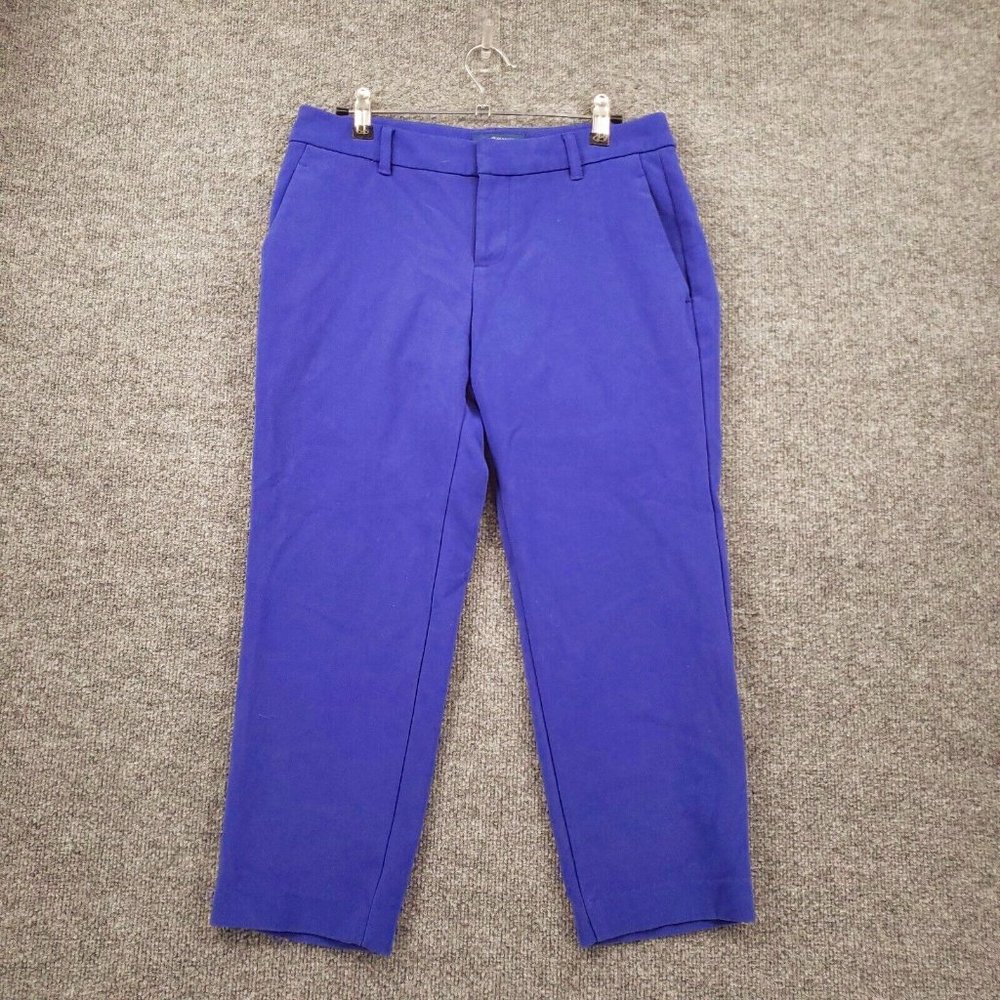 Old Navy Pants Womens 4 Purple Harper Capri Mid-Rise Stretch Flat Front Casual